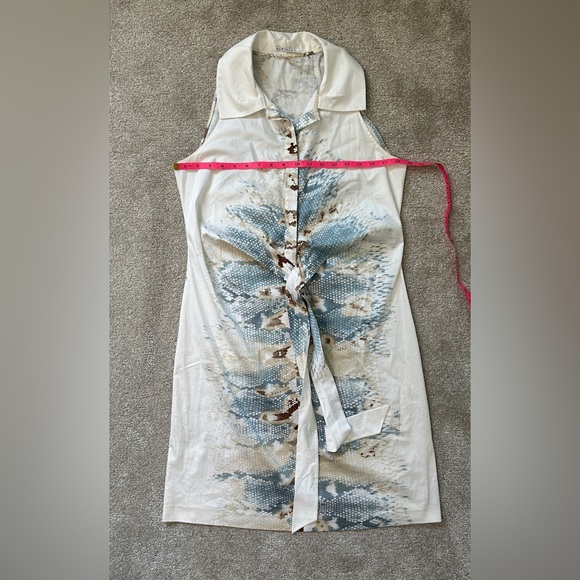 Elie Tahari beautiful gathered waist snake print midi dress - Picture 4 of 8